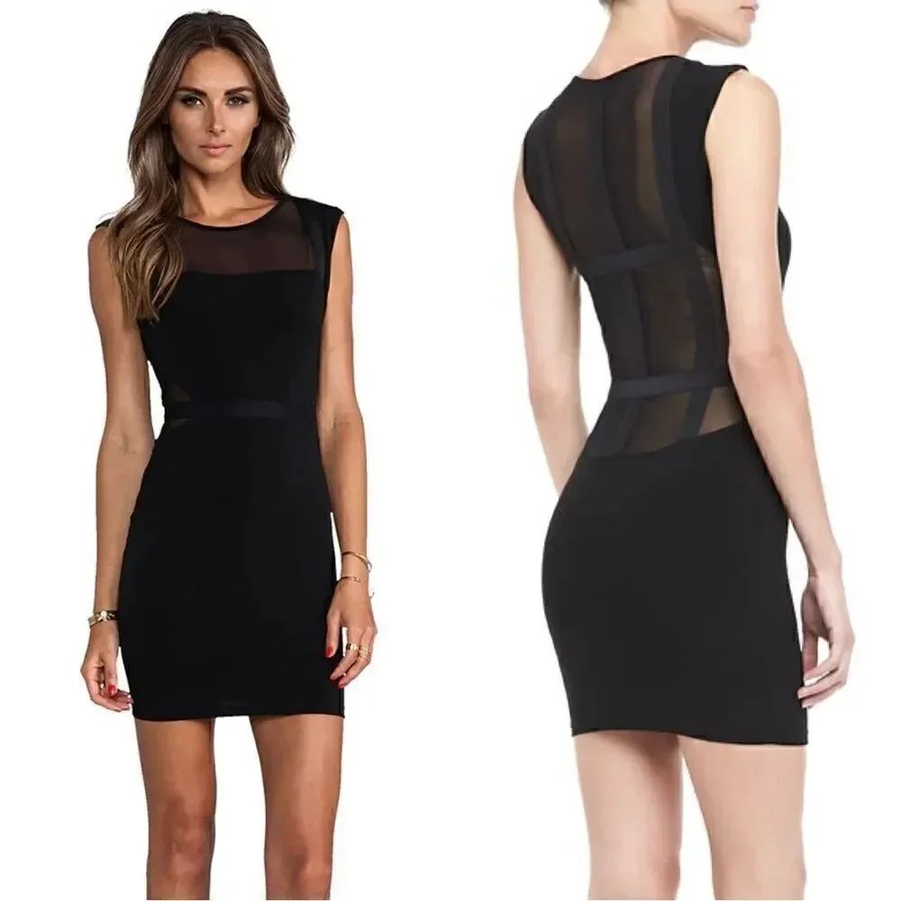 Elizabeth and James Levinson Mini Back Dress Sheer Panel Size M